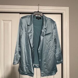 SER.O.YA Light Blue Satin Blazer